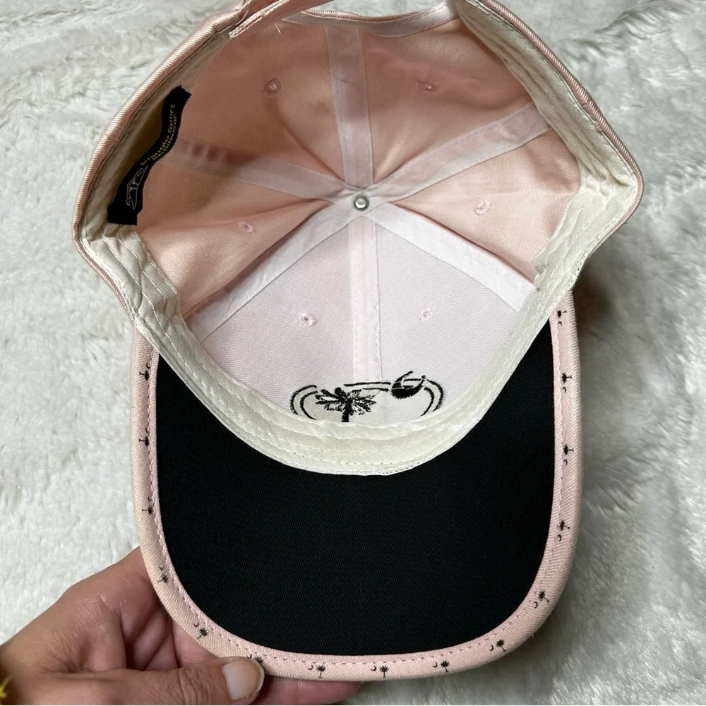 Triangle Sport Palm Tree Sunset Adjustable Baseball Cap Pink Black Women’s OS